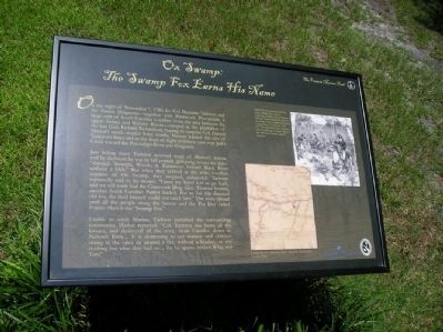 Ox Swamp: The Swamp Fox Earns His Name Marker. Click for full size. Ox Swamp: The Swamp Fox Earns His Name Marker image. Click for full size.