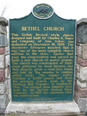 Bethel Church Marker Reverse image. Click for full size.