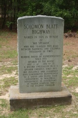 Solomon Blatt Highway Marker image. Click for full size.