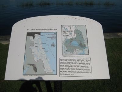 St. Johns River and Lake Monroe Marker. Click for full size. St. Johns River and Lake Monroe Marker image. Click for full size.