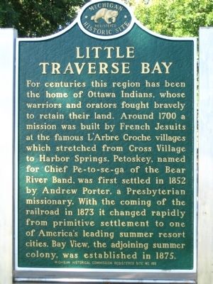 Little Traverse Bay Marker. Click for full size. Little Traverse Bay Marker image. Click for full size.