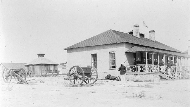 Historic view of Fort Clark's Guardhouse image. Click for full size.