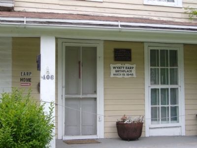 Wyatt Earp Birthplace Marker. Click for full size. Wyatt Earp Birthplace Marker image. Click for full size.