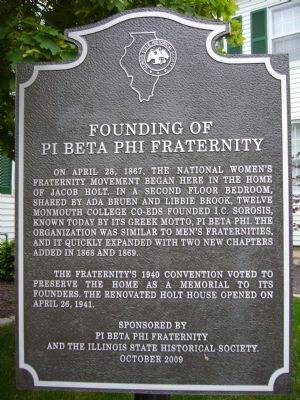 Founding of Pi Beta Phi Fraternity Marker image. Click for full size.