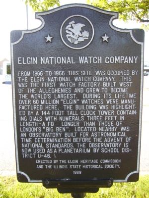 Elgin National Watch Company Marker image. Click for full size.