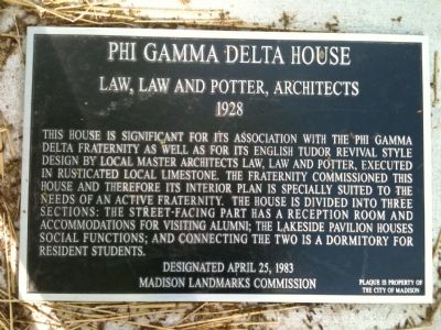 Phi Gamma Delta House Marker image. Click for full size.