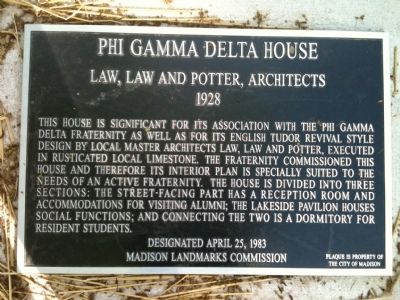 Phi Gamma Delta House Marker. Click for full size. Phi Gamma Delta House Marker image. Click for full size.