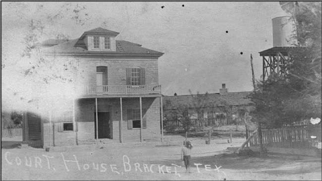 Historic view of Kinney County's first courthouse image. Click for full size.