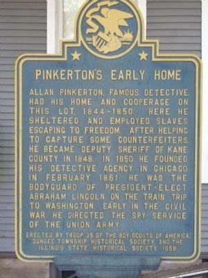 Pinkerton’s Early Home Marker image. Click for full size.