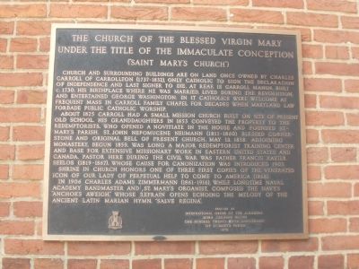 The Church of the Blessed Virgin Mary Under the Title of the Immaculate Conception Marker image. Click for full size.