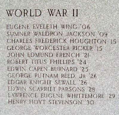Bowdoin College World War II Honored Dead image. Click for full size.