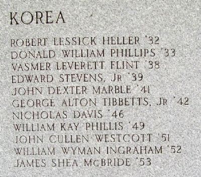 Bowdoin College Korean War Honored Dead image. Click for full size.