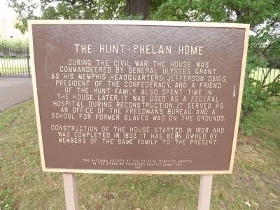 The Hunt-Phelan Home Marker image. Click for full size.