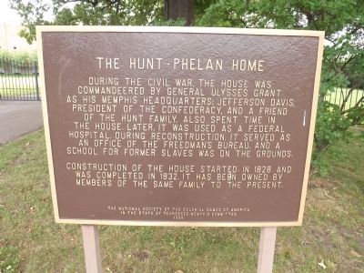 The Hunt-Phelan Home Marker. Click for full size. The Hunt-Phelan Home Marker image. Click for full size.