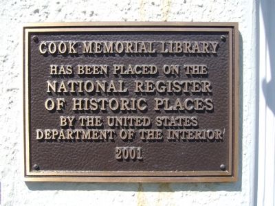 Cook Memorial Library Marker image. Click for full size.