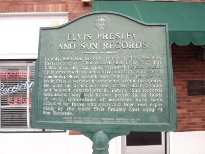 Elvis Presley and Sun Records Marker image. Click for full size.