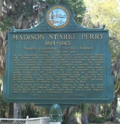Madison Starke Perry Marker, reverse side image. Click for full size.