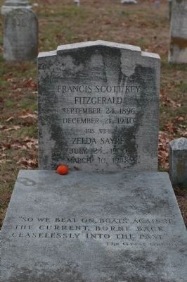 F. Scott Fitzgerald's and His Wife Zelda's Gravestones, St. Mary's Church, Rockville. Md.. Click for full size. F. Scott Fitzgerald's and His Wife Zelda's Gravestones, St. Mary's Church, Rockville. Md. image. Click for full size.