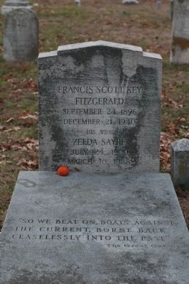 F. Scott Fitzgerald's and His Wife Zelda's Gravestones, St. Mary's Church, Rockville. Md. image. Click for full size.