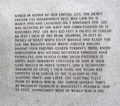 Panel One - - USS Indianapolis CA-35 Marker image. Click for full size.