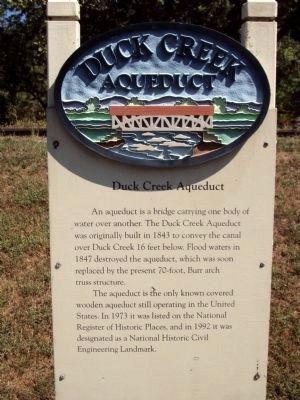 Duck Creek Aqueduct Marker image. Click for full size.