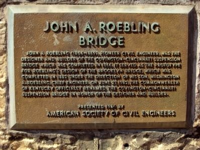John A. Roebling Bridge Marker image. Click for full size.