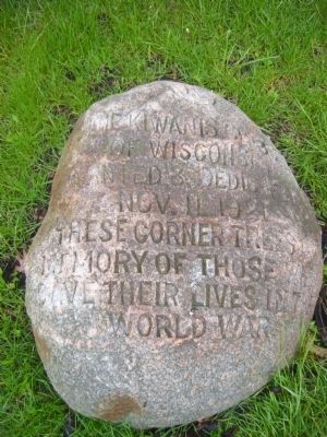 Dedication boulder at base of marker. Click for full size. Dedication boulder at base of marker image. Click for full size.