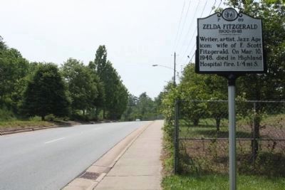 Zelda Fitzgerald Marker, looking southeast along Broadway. Click for full size. Zelda Fitzgerald Marker, looking southeast along Broadway image. Click for full size.
