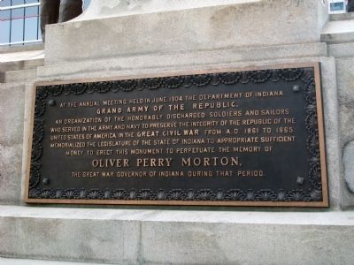 Plaque Two - - Oliver Perry Morton Marker. Click for full size. Plaque Two - - Oliver Perry Morton Marker image. Click for full size.