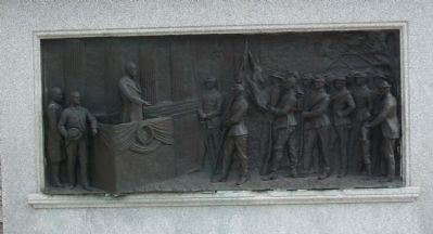 On Right - - Oliver Perry Morton Marker. Click for full size. On Right - - Oliver Perry Morton Marker image. Click for full size.
