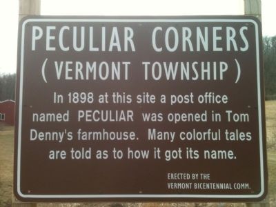 Peculiar Corners Marker. Click for full size. Peculiar Corners Marker image. Click for full size.