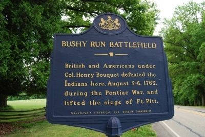 Bushy Run Battlefield Marker image. Click for full size.