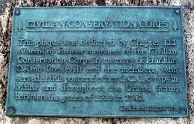 Civilian Conservation Corps Marker. Click for full size. Civilian Conservation Corps Marker image. Click for full size.