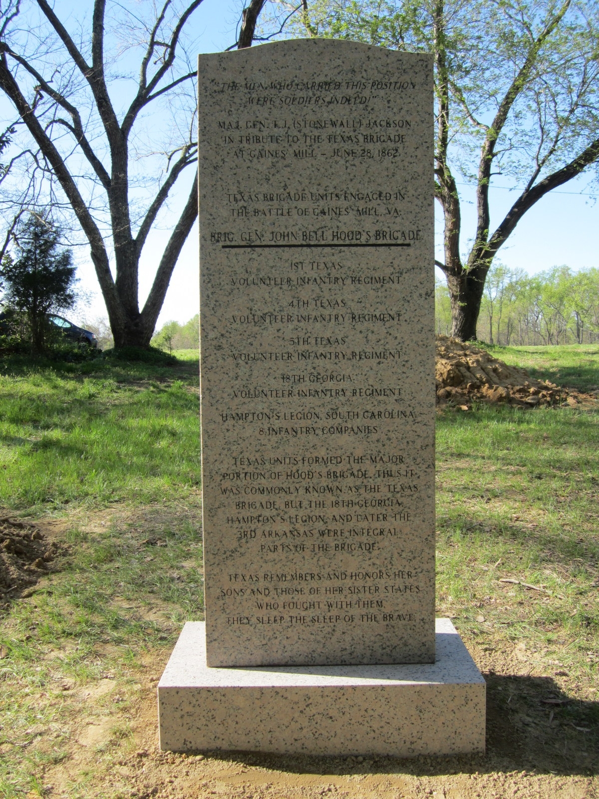 Texas Monument (back)