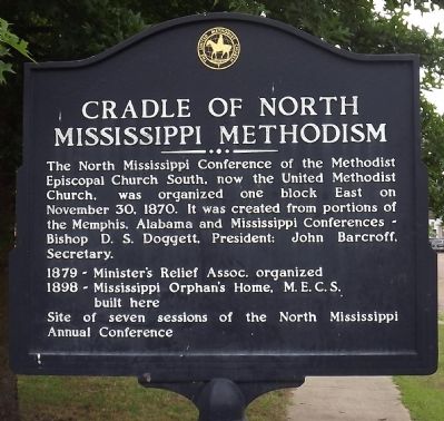 Cradle of North Mississippi Methodism Marker image. Click for full size.