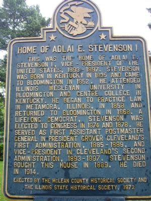 Home of Adlai E. Stevenson I Marker image. Click for full size.