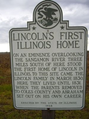 Lincoln’s First Illinois Home Marker. Click for full size. Lincoln’s First Illinois Home Marker image. Click for full size.