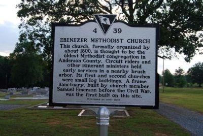 Ebenezer Methodist Church Marker<br>Front image. Click for full size.