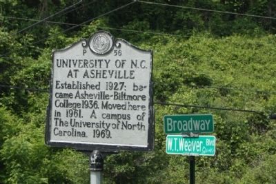 The University of North Carolina at Asheville Marker image. Click for full size.