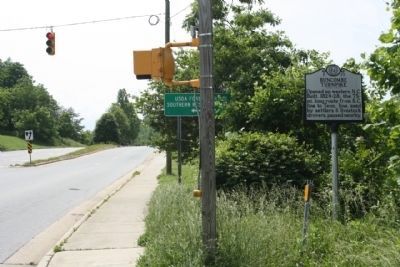 Buncombe Turnpike Marker looking south along Broadway. Click for full size. Buncombe Turnpike Marker looking south along Broadway image. Click for full size.
