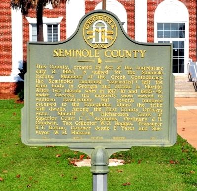 Seminole County Marker image. Click for full size.
