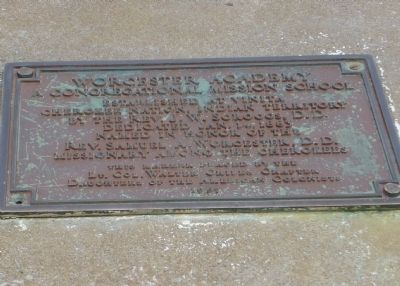Worcester Academy Marker. Click for full size. Worcester Academy Marker image. Click for full size.