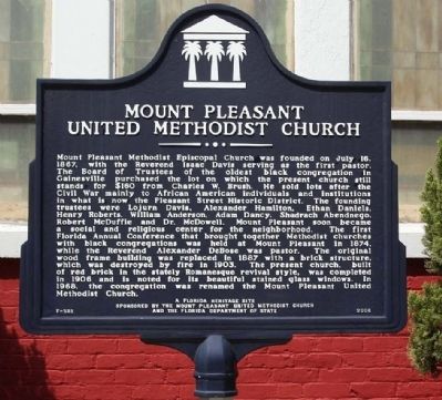 Mount Pleasant United Methodist Church Marker image. Click for full size.