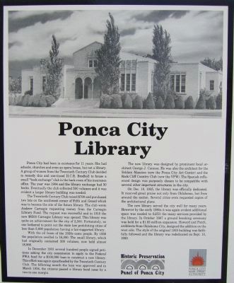 Ponca City Library Marker image. Click for full size.