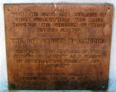 Replica of the Statue of Liberty Marker. Click for full size. Replica of the Statue of Liberty Marker image. Click for full size.