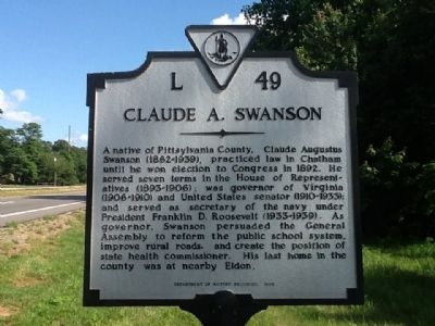 Claude A. Swanson Marker image. Click for full size.
