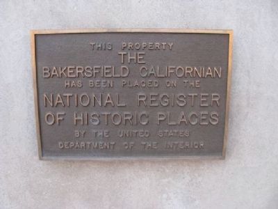 Bakersfield Californian Marker image. Click for full size.