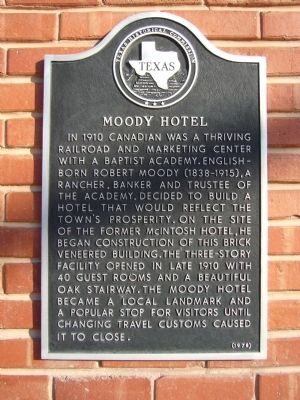 Moody Hotel Marker. Click for full size. Moody Hotel Marker image. Click for full size.