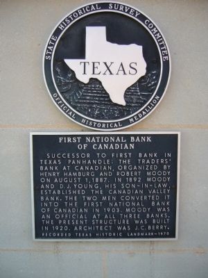 First National Bank of Canadian Marker image. Click for full size.