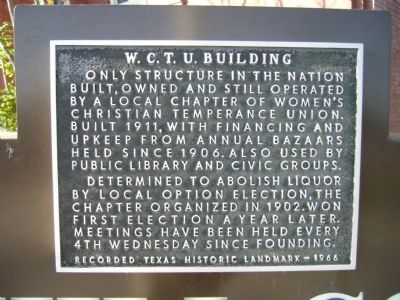 W. C. T. U. Building Marker image. Click for full size.